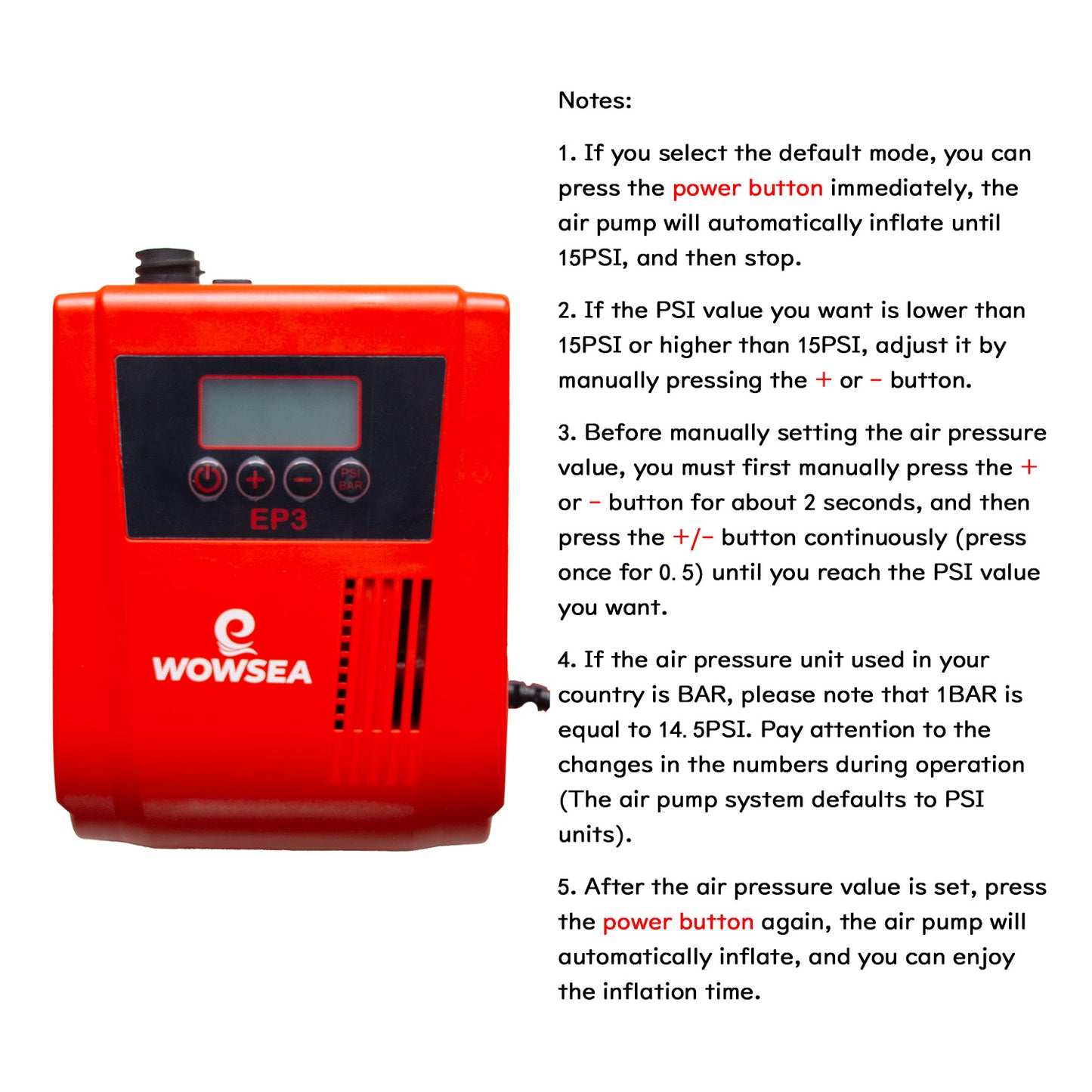 EP3 Bidirectional Electric Air Pump (without battery)