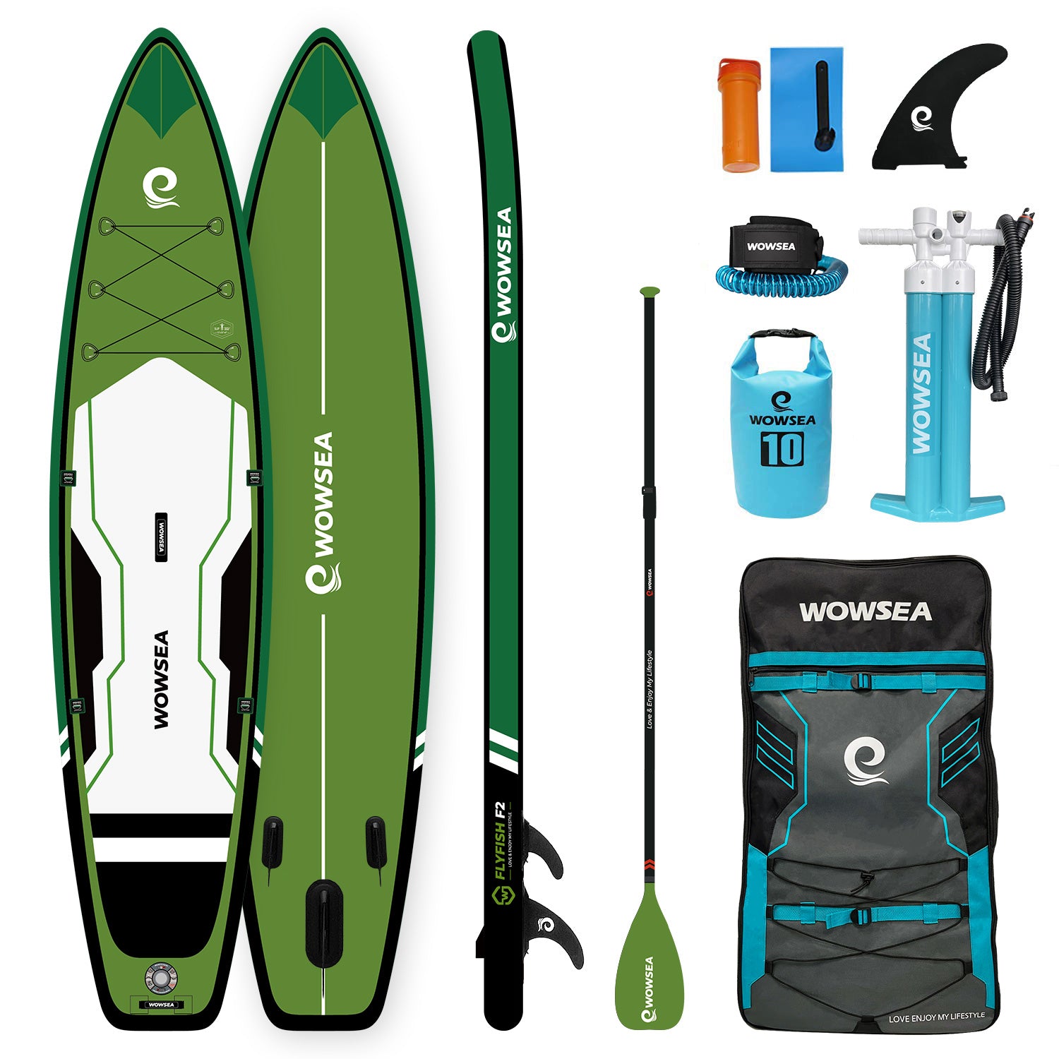 - Package WOWSEASUP 12\'/366cm Paddle SUP Board Flyfish F2