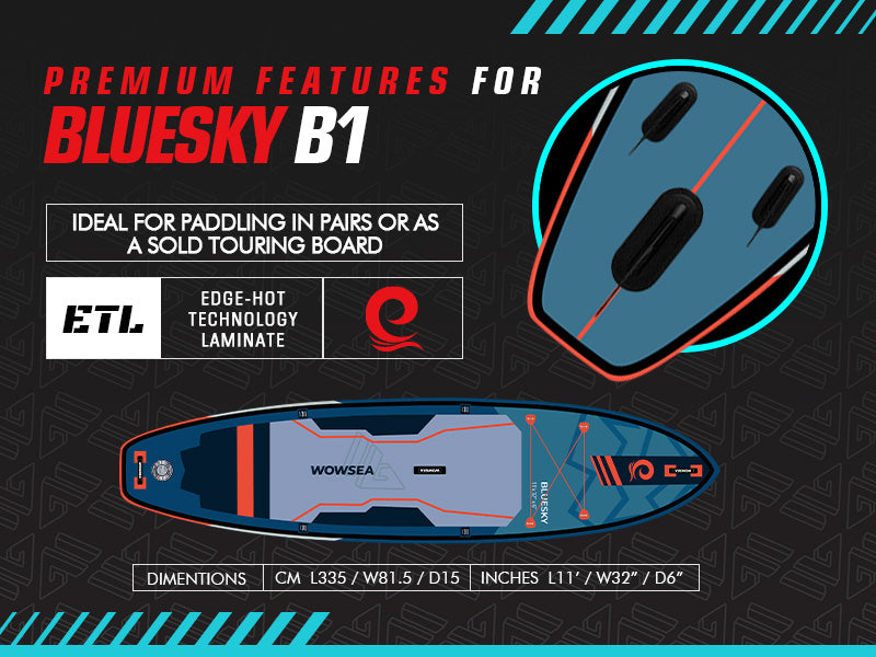 WOWSEA Bluesky B1 SUP Board - Primium Features