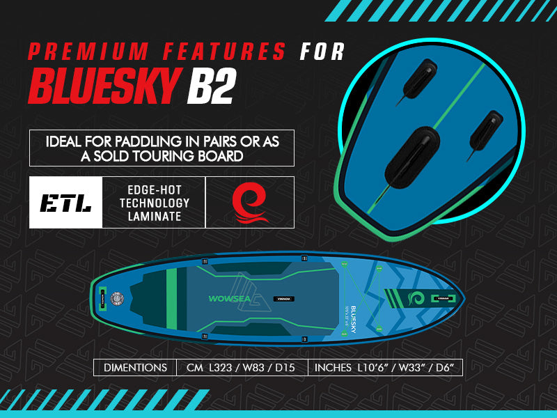 WOWSEA Bluesky B2 SUP Board - Primium Features