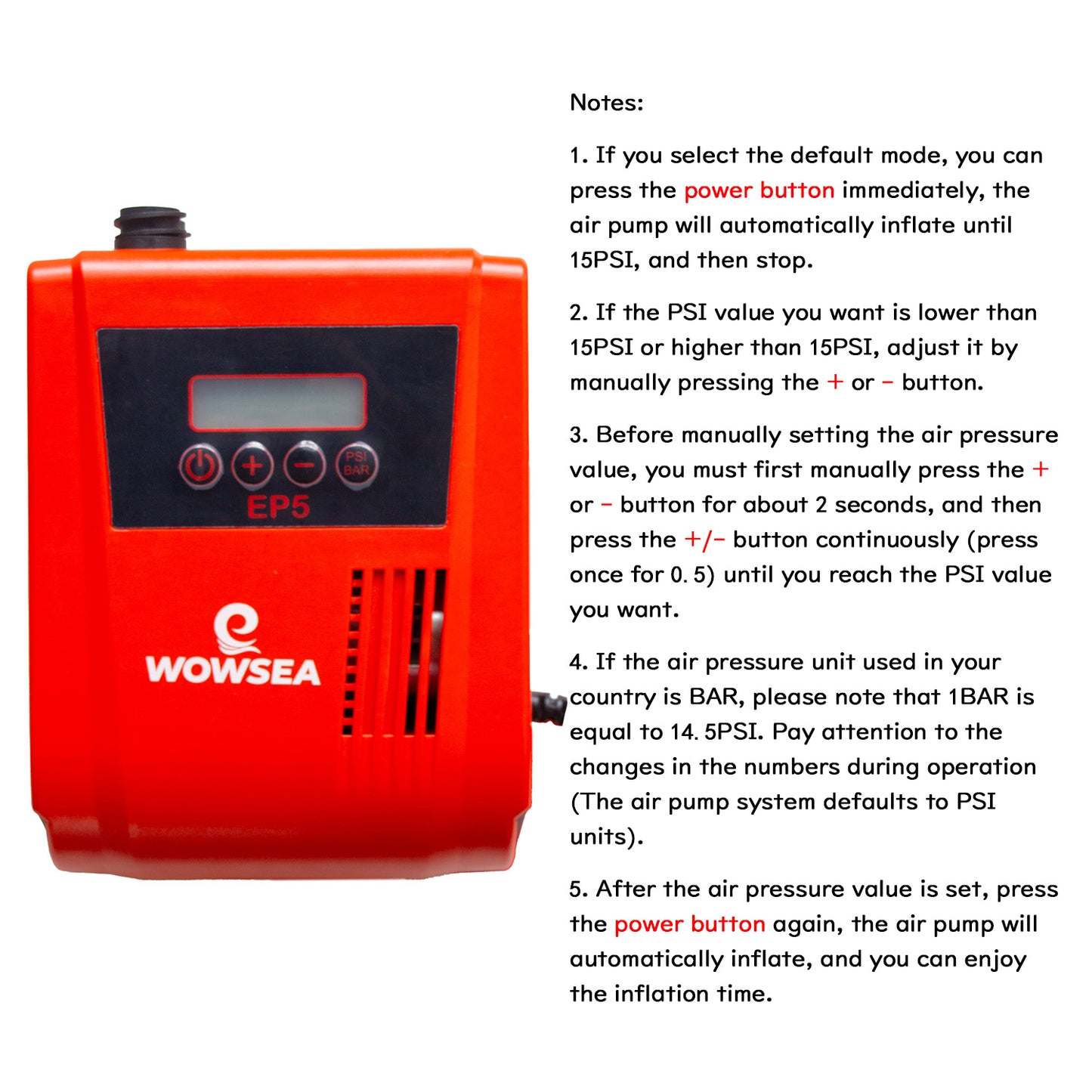 EP5 Bidirectional Electric Air Pump (no battery box)