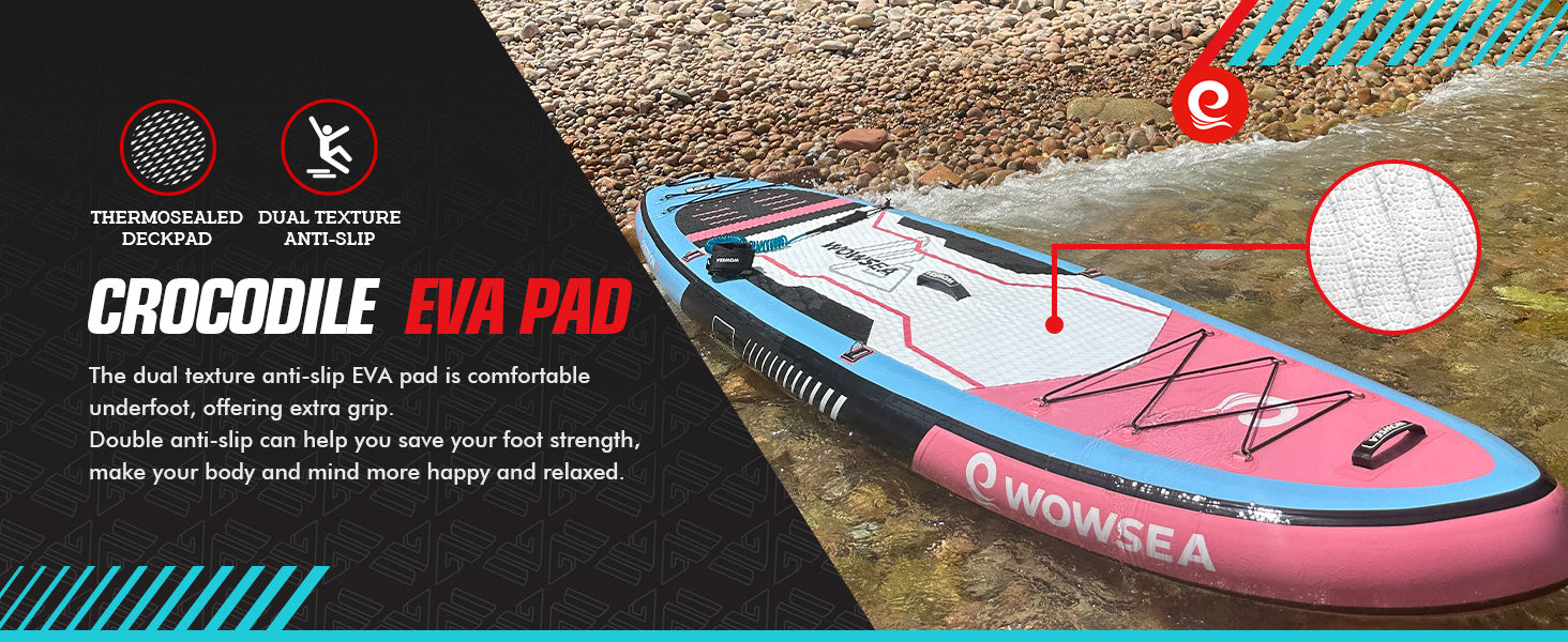 WOWSEA Poseidon P1 SUP Board - Crocodile EVA Pad