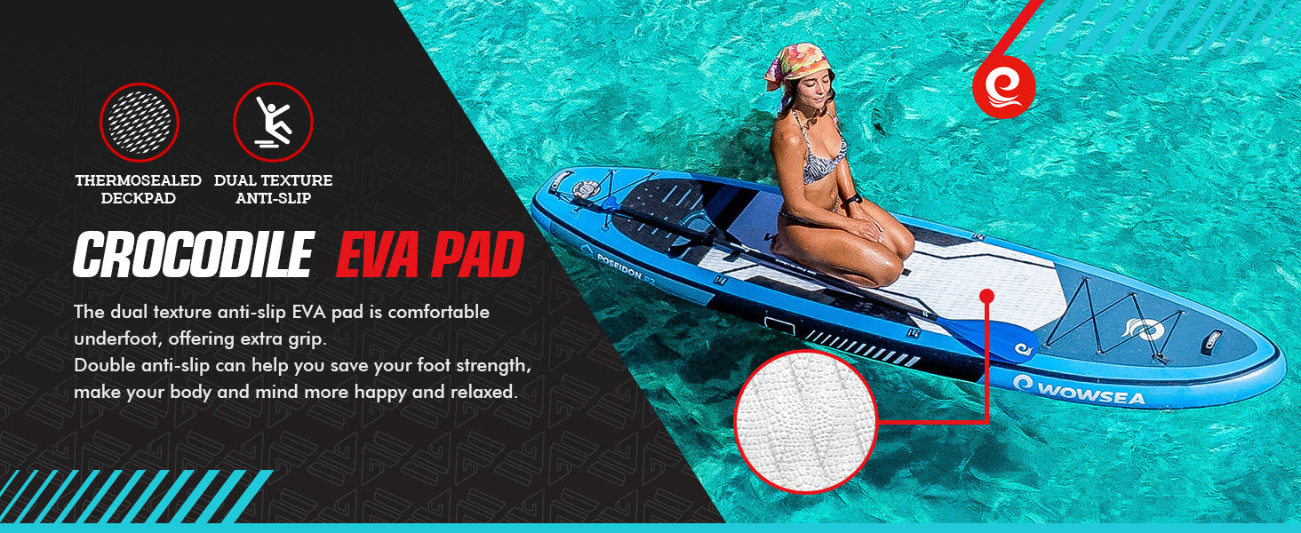 WOWSEA Poseidon P2 SUP Board - Crocodile EVA Pad