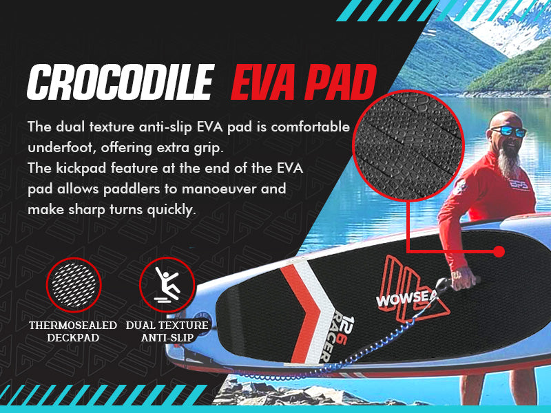 WOWSEA Racer R1 SUP Board - Crocodile EVA Pad