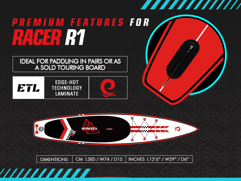 WOWSEA Racer R1 SUP Board - Primium Features