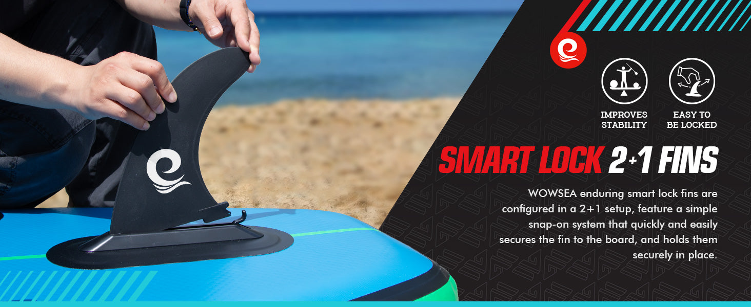 WOWSEA SUP Smart Lock 2+1 Fins