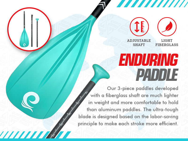 WOWSEA SUP accessories-Enduring Fiberglass Paddle Green