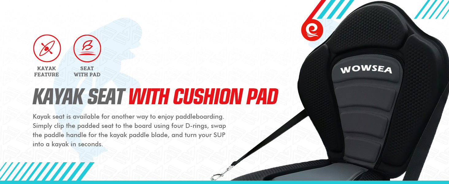WOWSEA SUP accessories-Kayak Seat with Cushion Pad