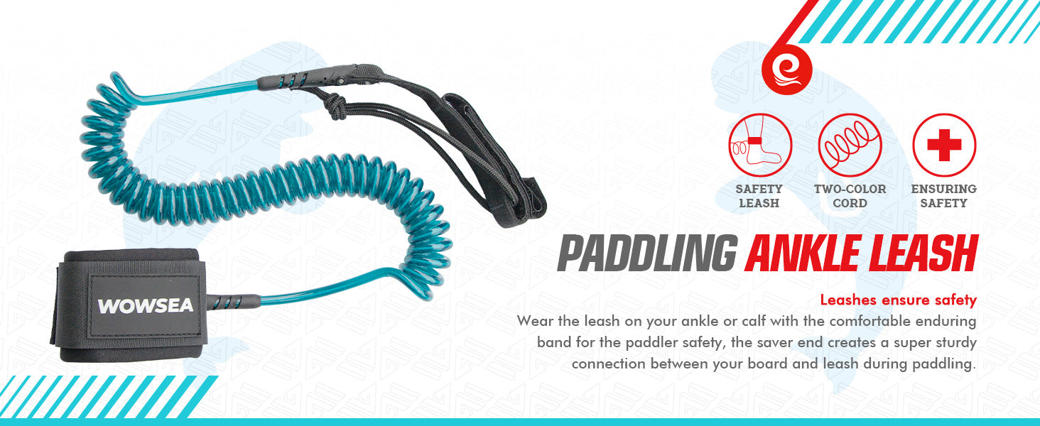 WOWSEA SUP accessories-Paddling Ankle Leash Blue