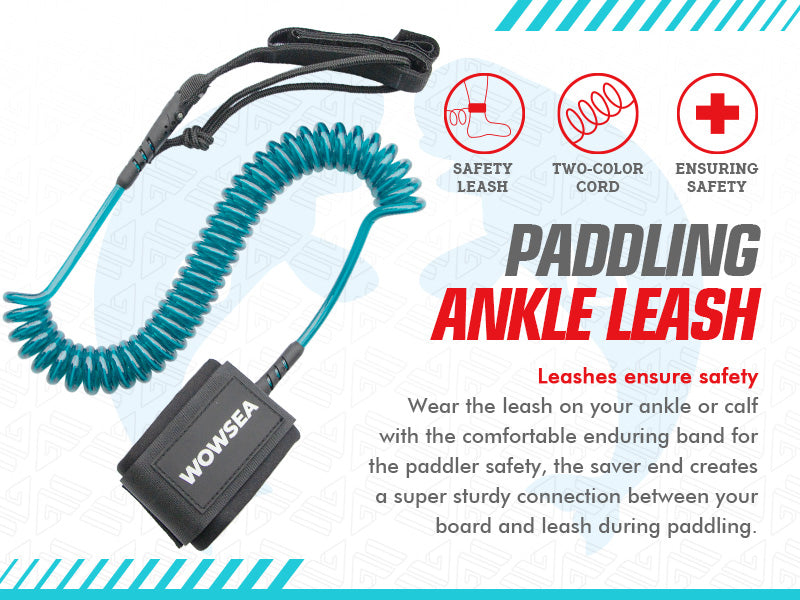 WOWSEA SUP accessories-Paddling Ankle Leash Blue