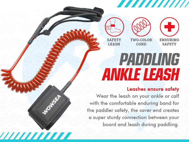 WOWSEA SUP accessories-Paddling Ankle Leash Red