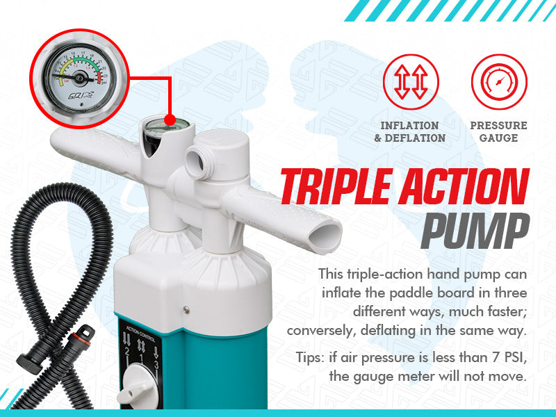 WOWSEA SUP accessories-Triple Action Pump Green