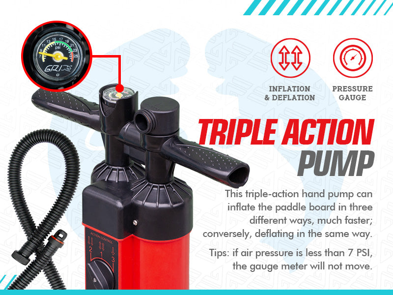WOWSEA SUP accessories-Triple Action Pump Red
