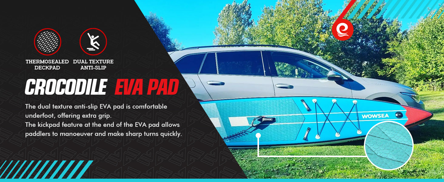 WOWSEA Swift S2 SUP Board - Crocodile EVA Pad