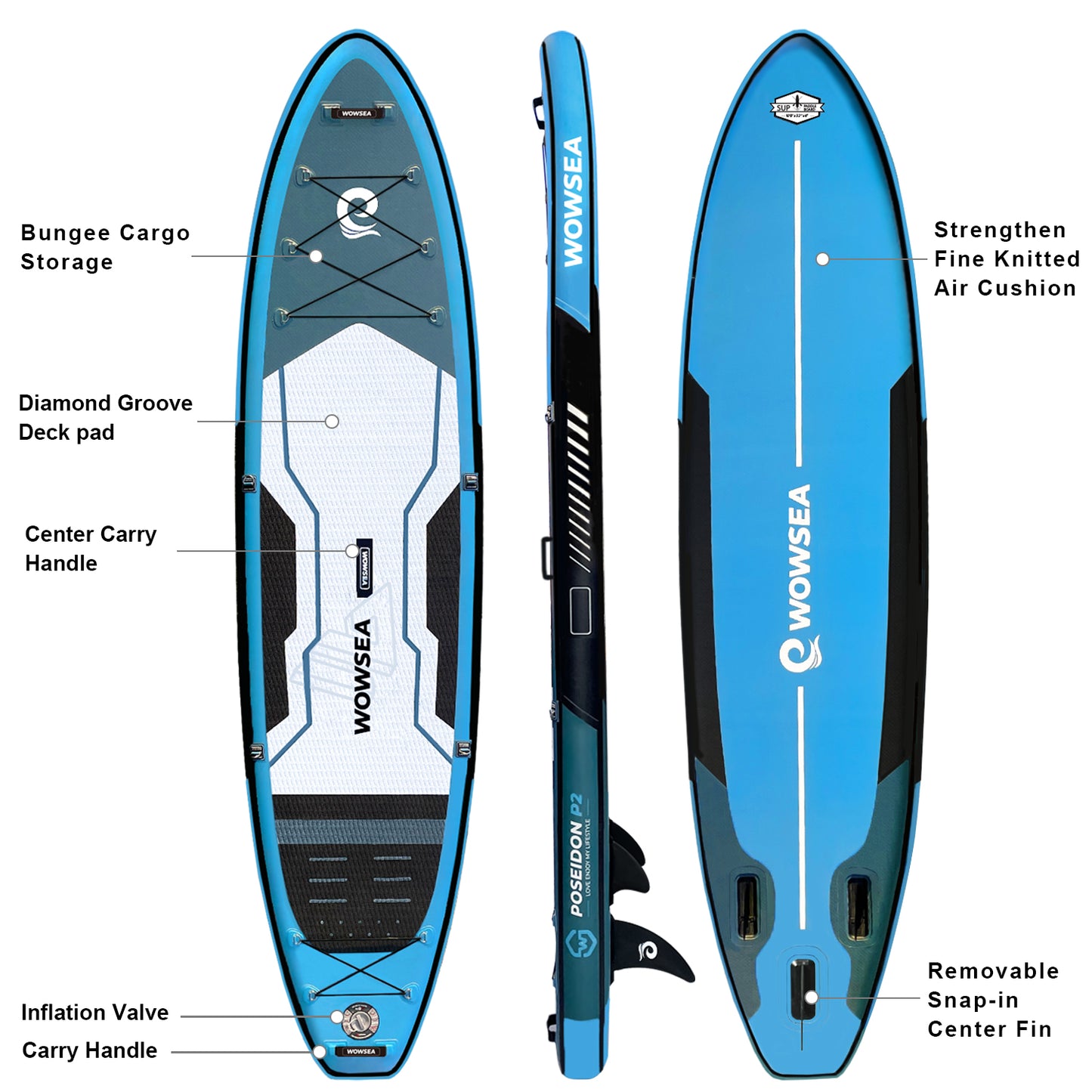 Poseidon P2 10'8"/329cm SUP Paddle Board Package