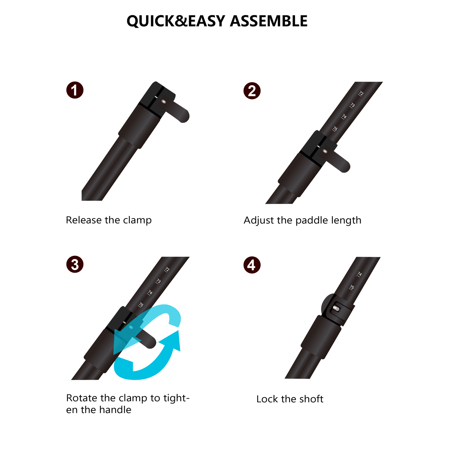 3-Piece Adjustable Carbon Fiber Paddle - wowseasup