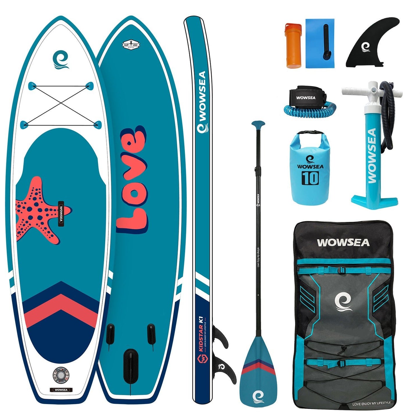 Kidstar K1 9'/274cm Inflatable Paddle Kids SUP - wowseasup