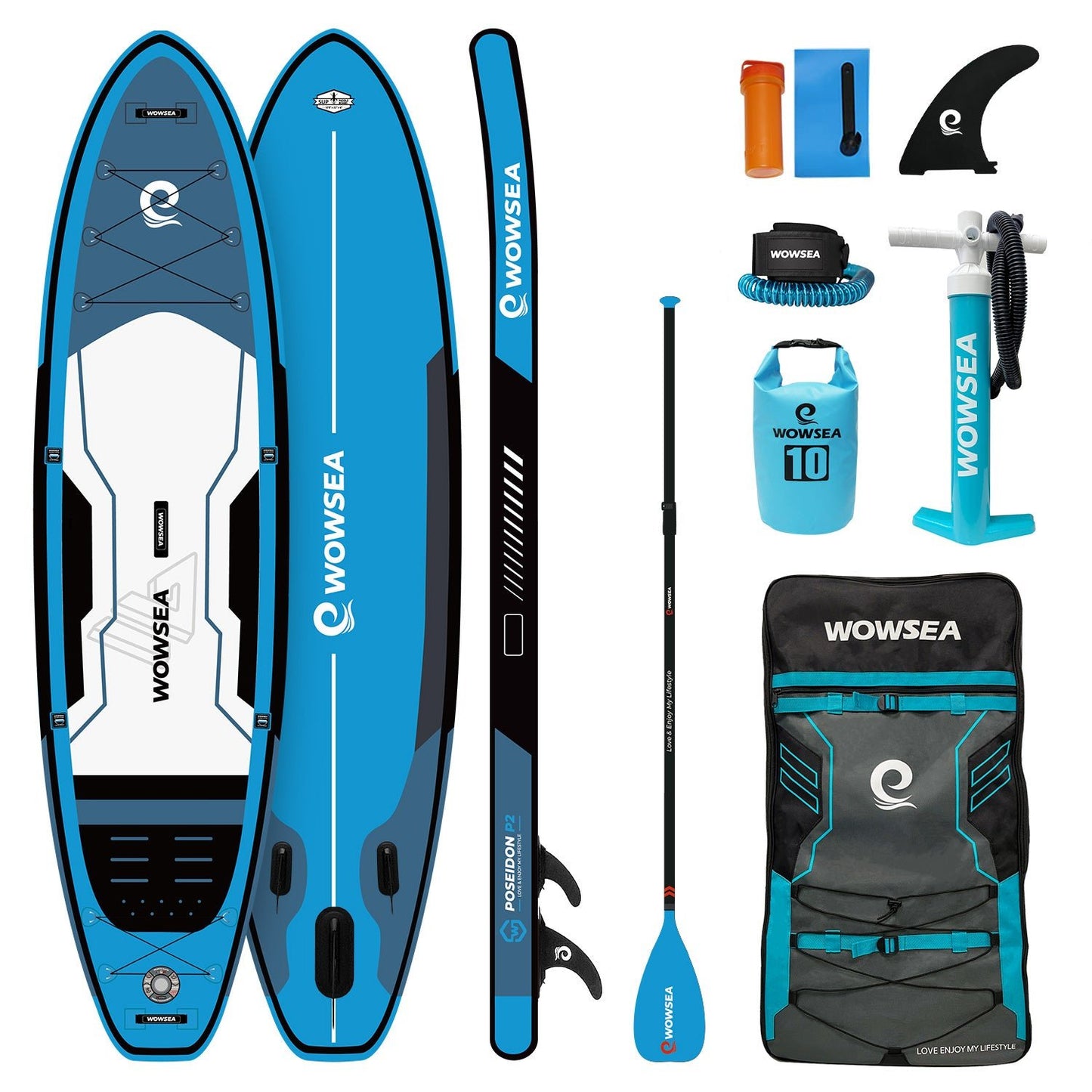 Poseidon P2 10'8"/329cm SUP Paddle Board Package - wowseasup