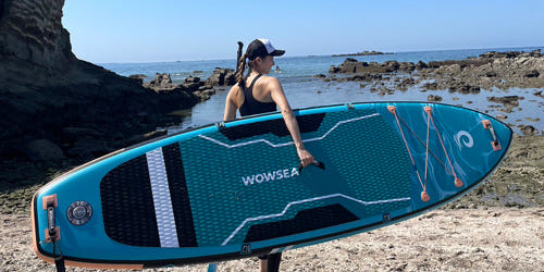 Planche Paddle Gonflable WOWSEA Nature N2 - 323x83x15 Cm, Touring & Loisirs, Kit Complet Inclut Pagaie Et Sac - 1
