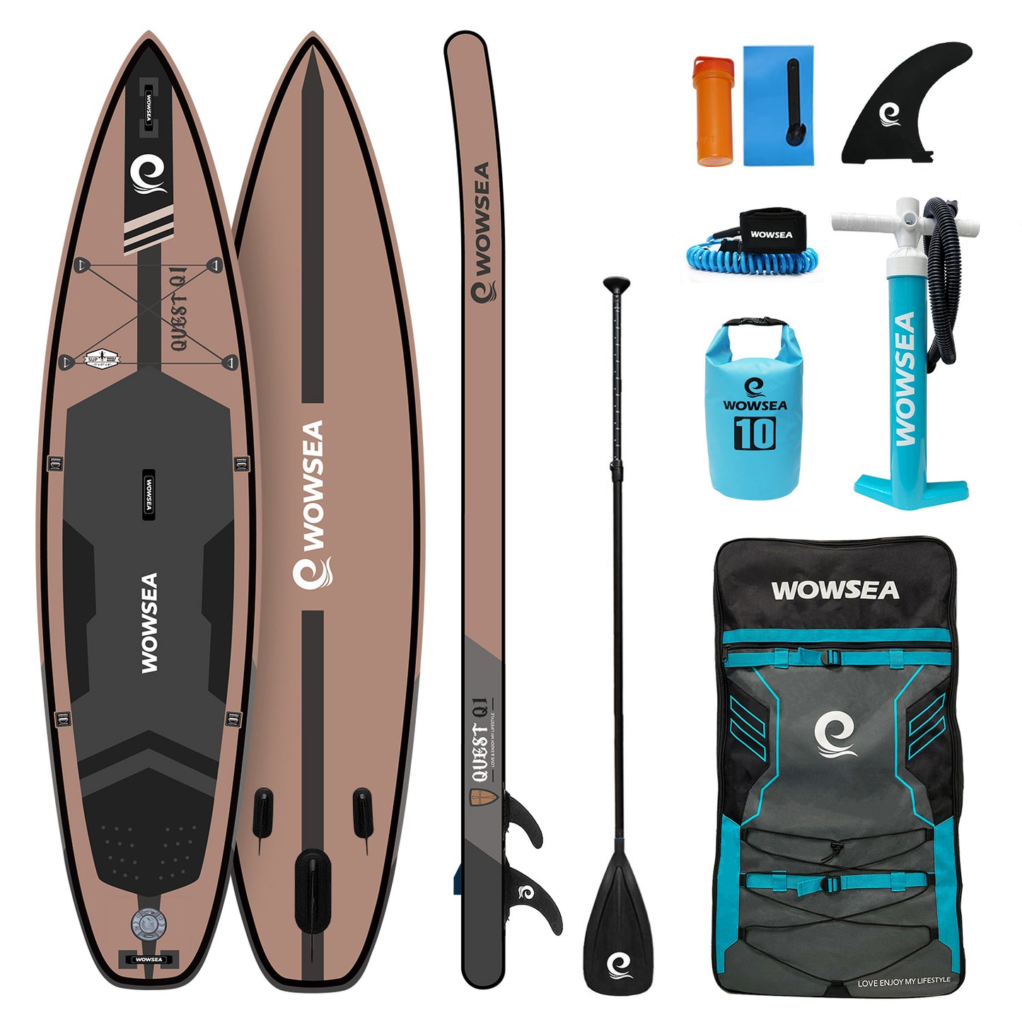 Quest Q1 11'/335cm Inflatable Paddle Board Package