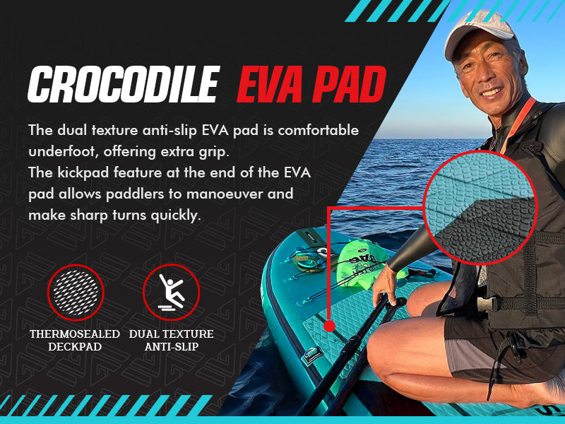 WOWSEA Trophy T2 SUP Board - Crocodile EVA Pad 