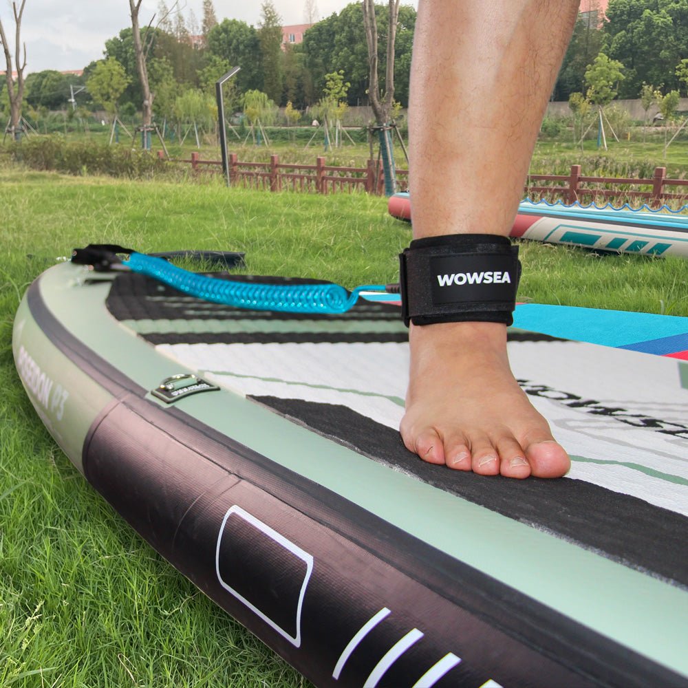 Coil Ankle Leash With Key Pocket - wowseasup