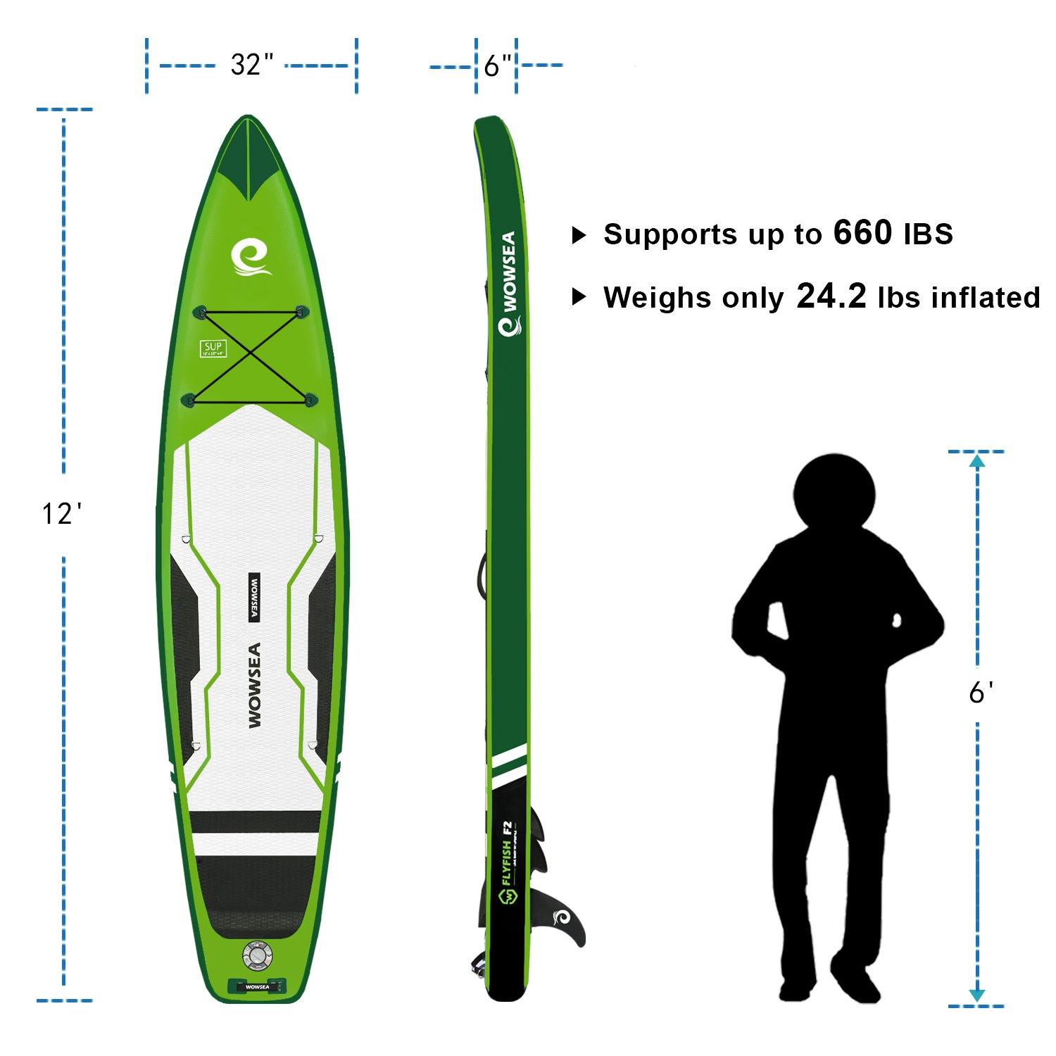 F2 12\'/366cm WOWSEASUP - Package SUP Paddle Flyfish Board