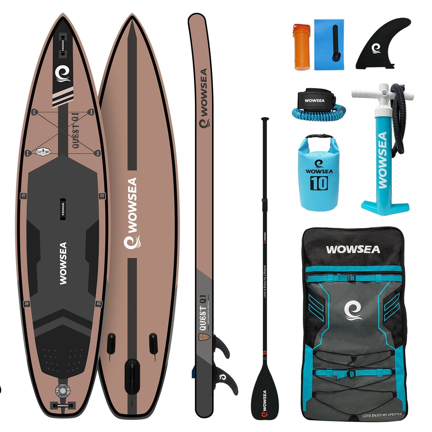 Quest Q1 11'/335cm Inflatable Paddle Board Package - wowseasup